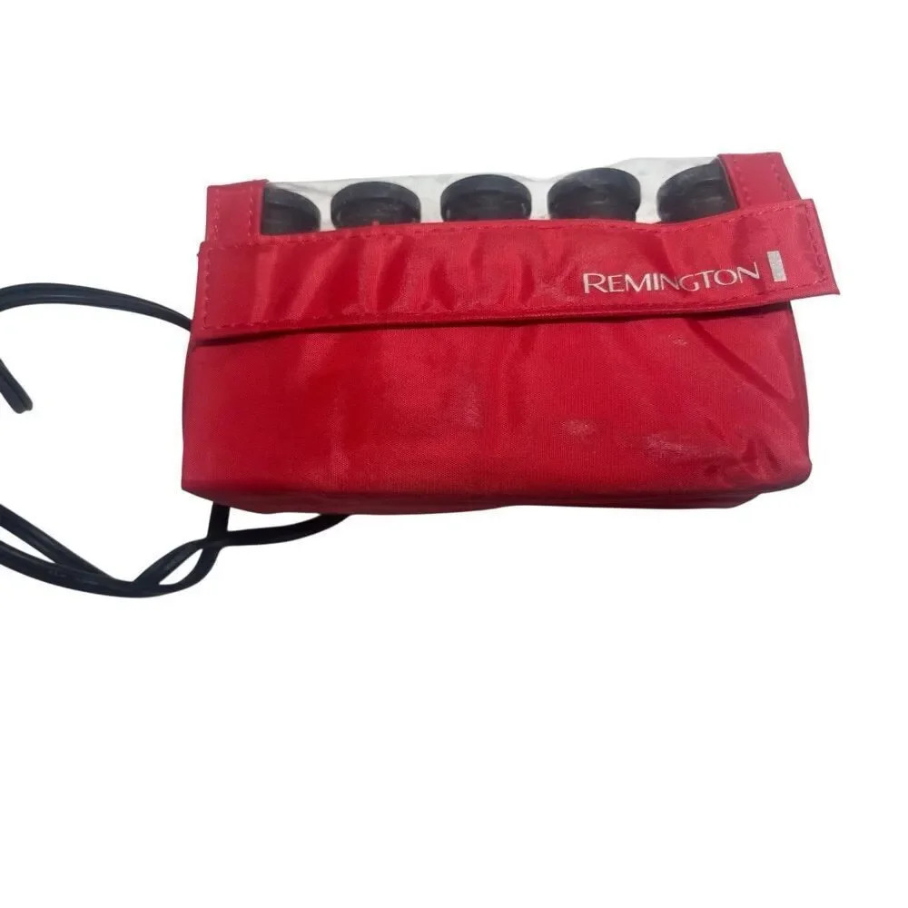 Remington red travel set of heated hair rollers. The set includes black & red ro